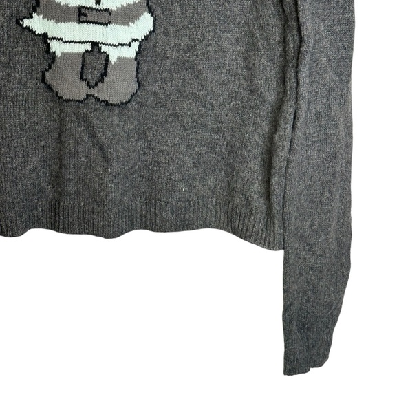 Bethany‎ Mota Gnome Sweater Gray Crew Neck Womens M Christmas Holiday Cozy Soft - Picture 5 of 11